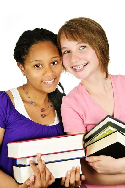 Mädchen halten Schulbücher in der Hand — Stockfoto