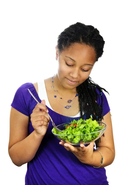 Salata olan kız — Stok fotoğraf