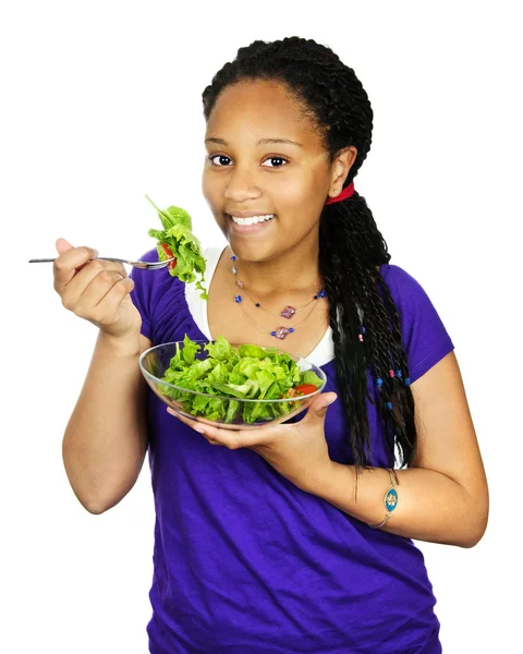 サラダを持つ少女 — ストック写真