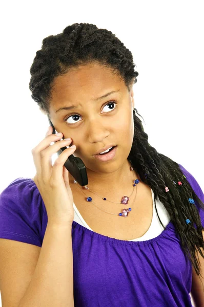 Menina adolescente com telefone celular — Fotografia de Stock