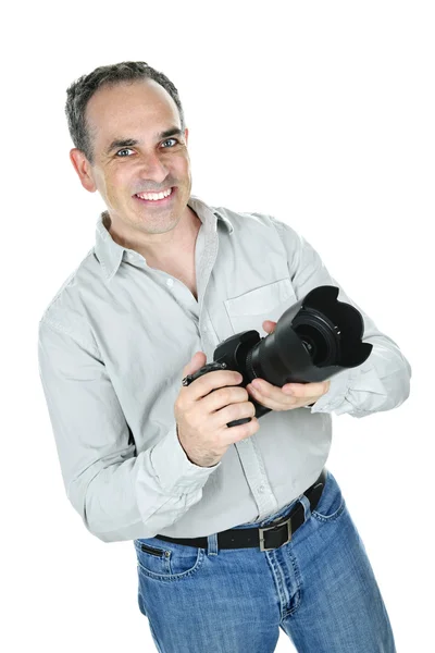 Fotógrafo com câmera — Fotografia de Stock