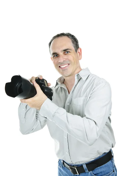 Fotograaf met camera — Stockfoto