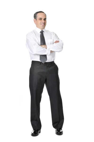 Uomo Affari Giacca Cravatta Isolato Sfondo Bianco — Foto Stock