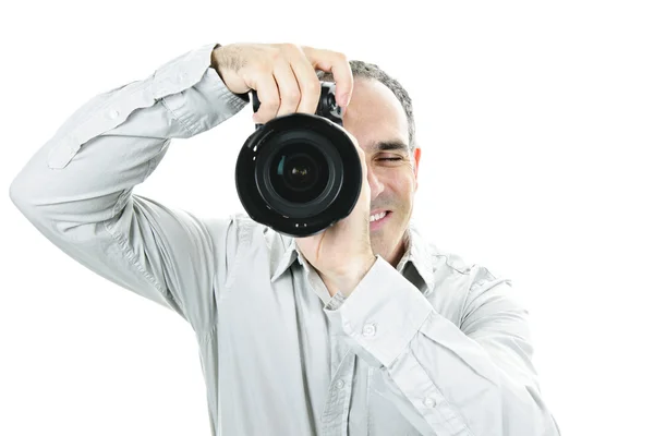 Fotógrafo con cámara Imagen de stock