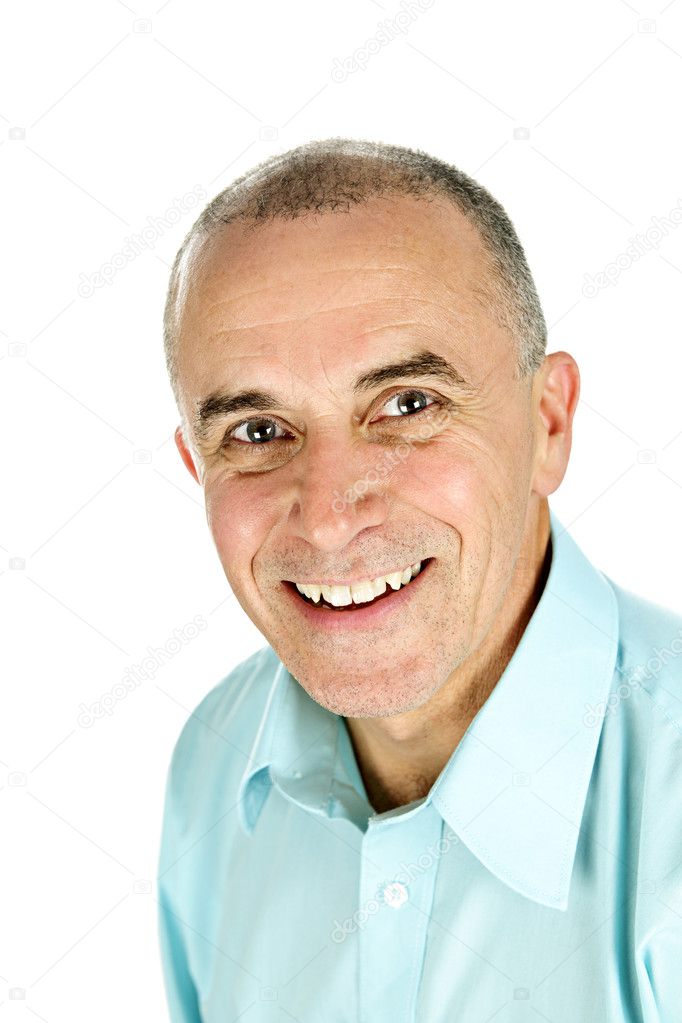 Smiling man on white background