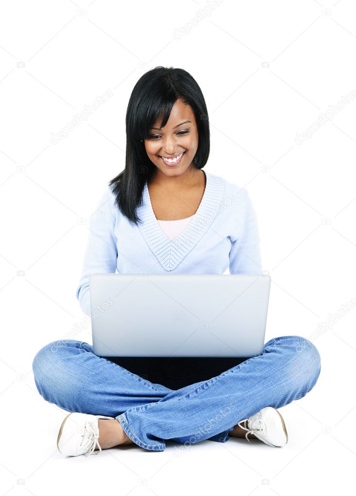 Young woman with computer