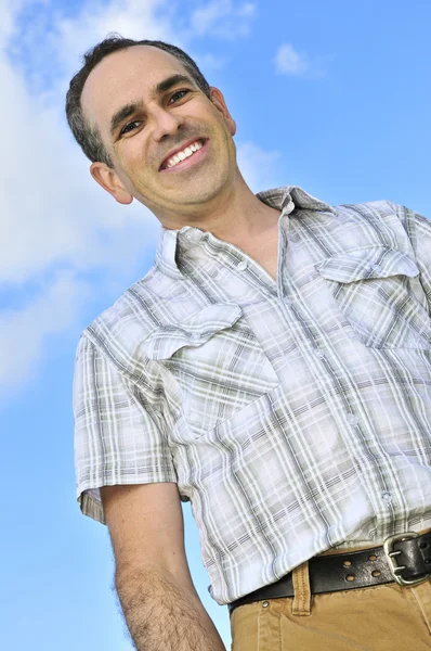 Retrato Homem Feliz Sorridente Meia Idade — Fotografia de Stock