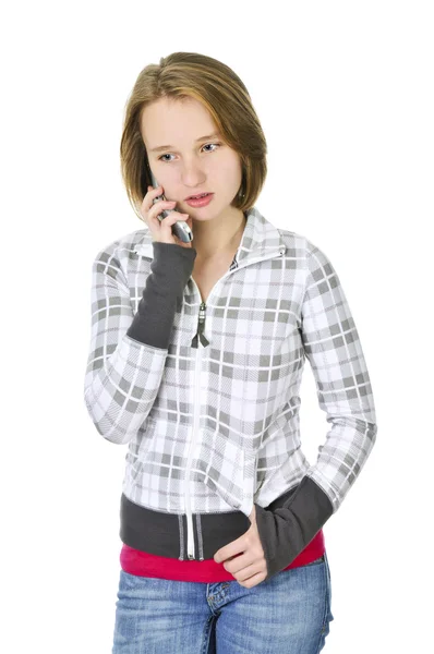 Teenage girl talking on phone — Stock Photo, Image