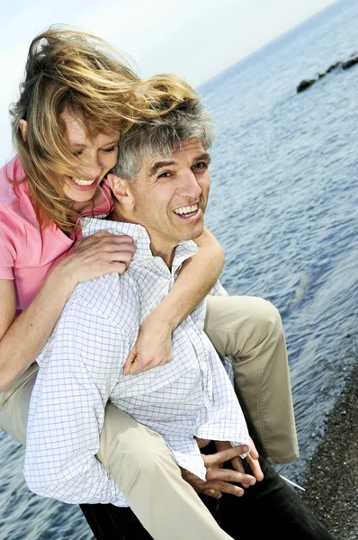Mature Romantic Couple Baby Boomers Enjoying Outdoors — Stock Photo, Image