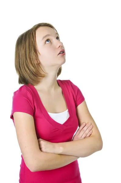 Teenage girl looking up Stock Picture