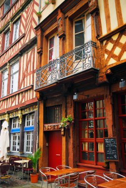 Old medieval half-timbered houses in Rennes, France clipart