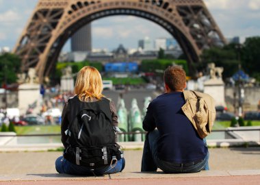 Tourists in France clipart