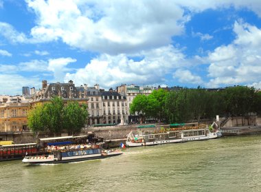 Boats on Seine clipart