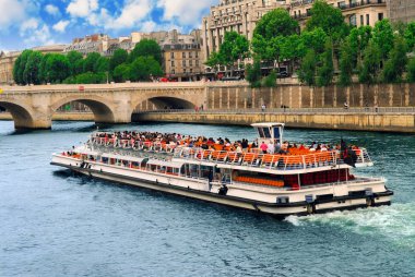 Boat tour on Seine clipart