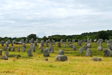 Tarih öncesi megalitik anıt Dikilitaş carnac alanında Brittany, Fransa