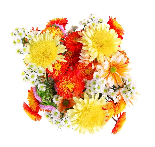 Bouquet Flowers Top View Isolated White Background — Stock Photo, Image