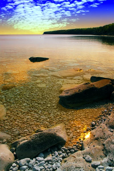 Sjön sunset — Stockfoto