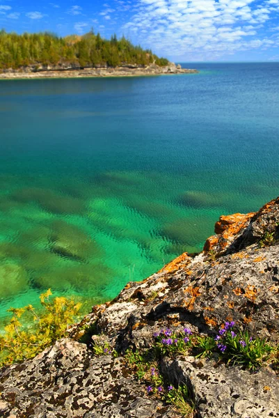 Вид на живописное озеро — стоковое фото
