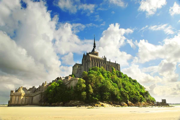 Vista Sobre Abadía Del Mont Saint Michel Francia —  Fotos de Stock