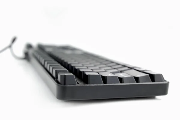 Schwarze Computertastatur Isoliert Auf Weißem Hintergrund — Stockfoto