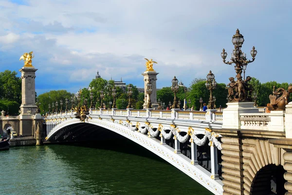 Alexander Tercer Puente Sobre Río Sena París Francia —  Fotos de Stock