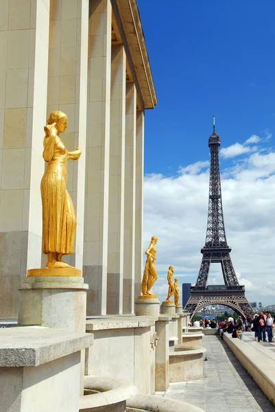 Trocadero에서 타워의 전망입니다 프랑스 — 스톡 사진