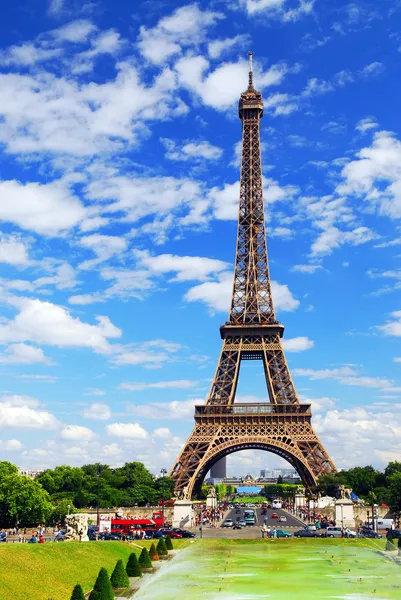 Eiffel Torony Háttér Kék Párizs Franciaország — Stock Fotó