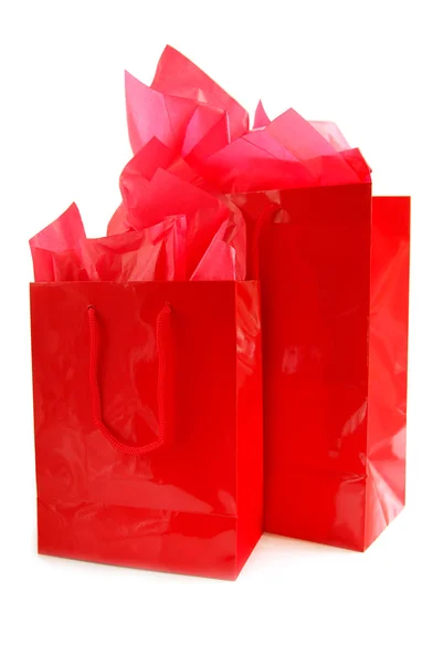 Červený nákupní tašky — Stock fotografie