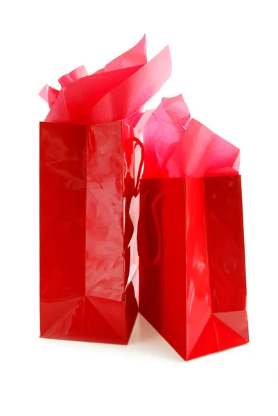 Rode boodschappentassen — Stockfoto