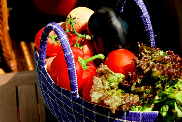 Fresh Vegetables Fruits Basket — Stock Photo, Image