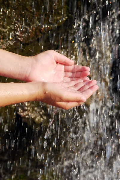 Water in hands — Zdjęcie stockowe
