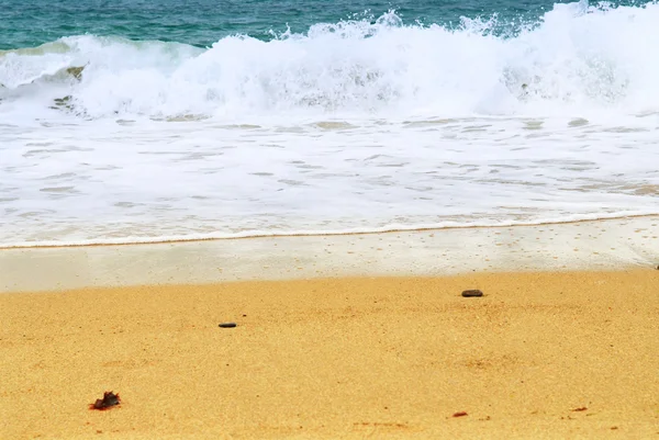 Oceánu Vlnu Postupující Písečné Pláži — Stock fotografie