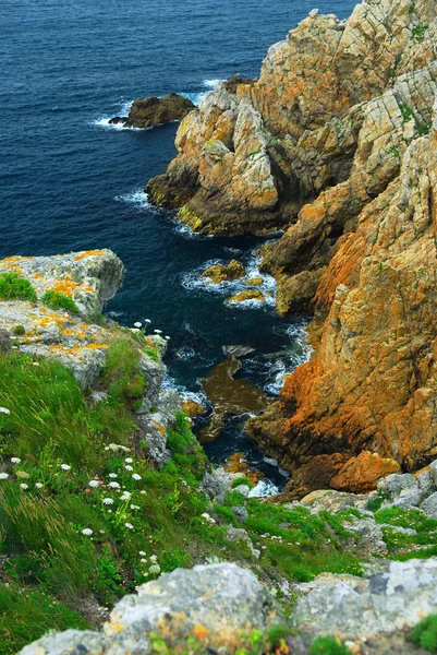 Malebný Pohled Pointe Penhir Pobřeží Atlantského Oceánu Bretani Francie — Stock fotografie