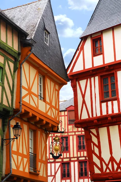 Πολύχρωμο Μεσαιωνικά Σπίτια Vannes Βρετάνη Γαλλία — Φωτογραφία Αρχείου