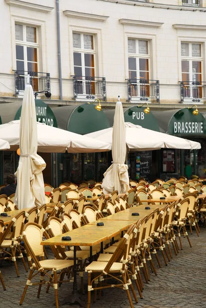 Άδειο Εστιατόριο Patio Vannes Βρετάνη Γαλλία — Φωτογραφία Αρχείου