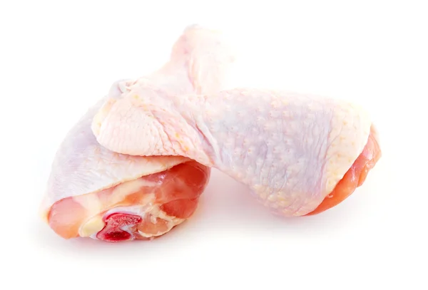 Surowego Kurczaka Podudzia Białym Tle — Zdjęcie stockowe