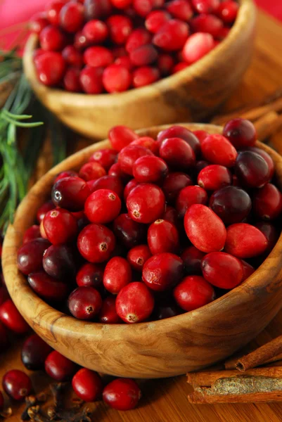 Cranberries in bowls — Stock Photo, Image