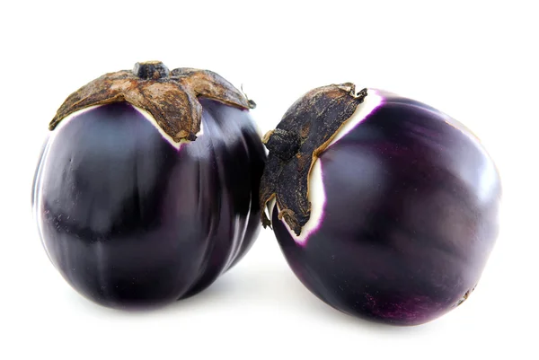 Two Eggplants Prosperosa Isolated White Background — Stock Photo, Image