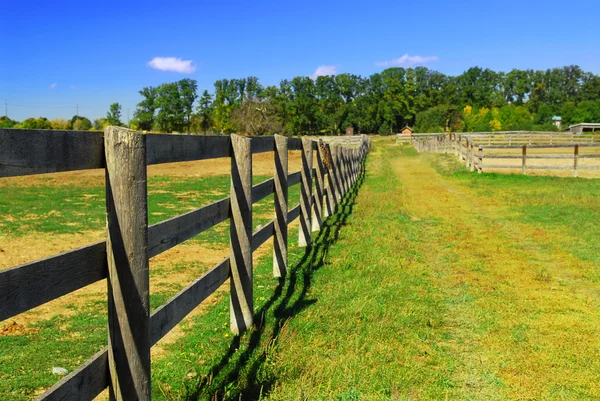 Wooden Farm Fence Road Rural Ontario Canada — Stock Photo, Image