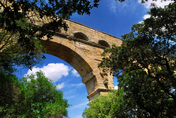 Pont Gard Una Parte Del Acueducto Romano Sur Francia Cerca — Foto de Stock
