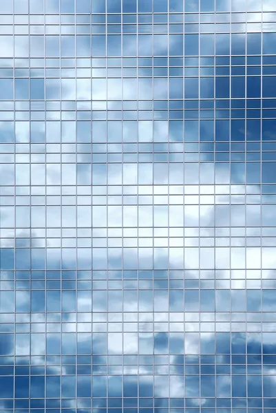 Clouds reflection in office building — Stock Photo, Image