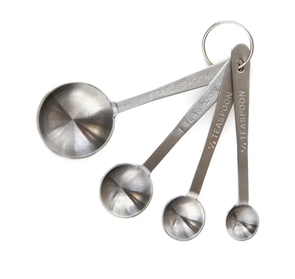 Metal Measuring Spoons Isolated White Background — Stock Photo, Image