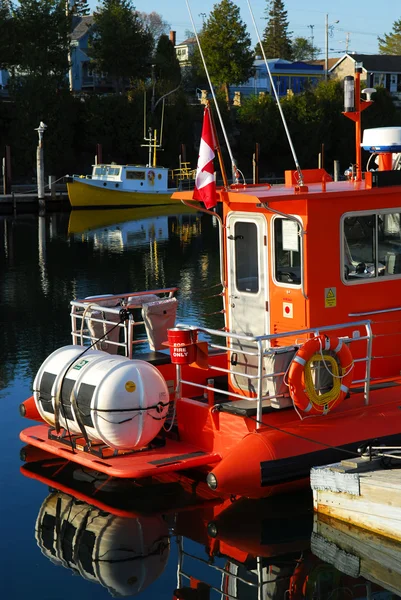 Vissersboten Bij Houten Dock Vroege Ochtend Tobermory Ontario Canada — Stockfoto