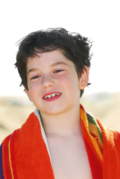 Boy in a towel — Stock Photo, Image