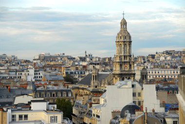 Scenic view on rooftops in Paris France clipart