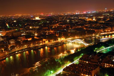 View of Paris from Eiffel tower at night clipart