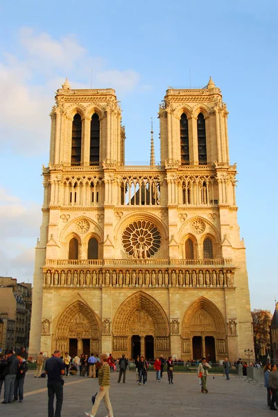 Catedral Notre Dame Paris Sol Tarde —  Fotos de Stock