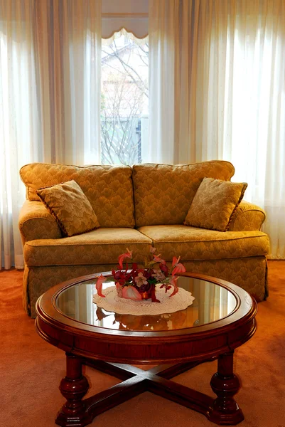 Interior Cozy Living Room Sofa Coffee Table — Stock Photo, Image