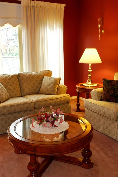 Interior Cozy Living Room Sofas Coffee Table — Stock Photo, Image