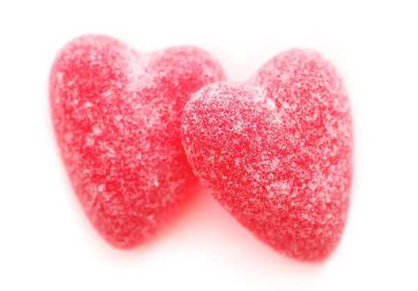 Sugar Candy Valentine Hearts Isolated White Background — Stock Photo, Image